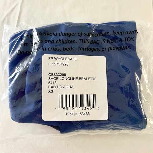 Free People Intimately • Sage Longline Neo Bralette • Exotic Aqua • XS • NWT - Picture 5 of 5